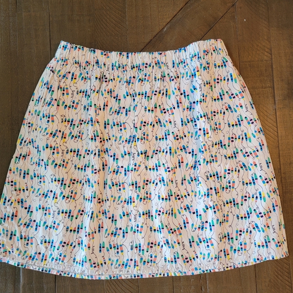 Lilly Pulitzer Oh Buoy Fishing Lure Size Medium Skirt With Ruffle Elastic Waist